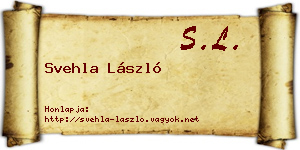 Svehla László névjegykártya