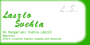 laszlo svehla business card